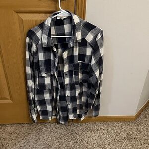 Gilded Intent Blue and White Checkered Shirt - Size L